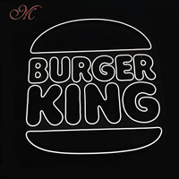Personnalisable Écologique Extérieur LED Burger Néon Lumière Logo Transformateur pour Fête Décor Société Voitures Joyeux Anniversaire Enseigne Néon
