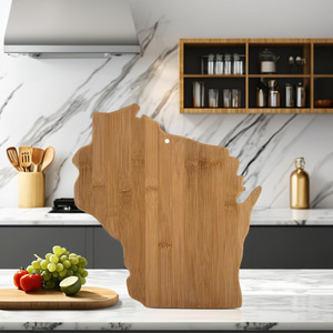 Tabla de cortar de bambú con forma de mapa, 33x31x1,5 cm, ligera y duradera para uso en la cocina - Product Image 5