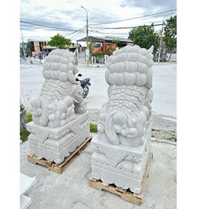 Guardian Outdoor Custom Lion Foo Fu Dog Estatua Superficie pulida Tallada a mano Durable Vietnam Estilo chino moderno 1 año de garantía - Product Image 5