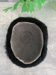 ระบบ<span class=keywords><strong>ผม</strong></span>ทดแทนสำหรับผู้ชาย HZ090 Afro Curly ทำจากผมแท้  ฐานลูกไม้เต็ม  วิกผมท็อปเปอร์สำหรับผู้ชาย ทำจากผมแท้ Remy - Product Image 4