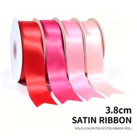 Ruban en satin polyester double face brillant de 3,8 cm (1,5 pouce) pour emballage cadeau