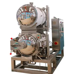 Industrial horizontal pressure steam canned food retort tin can autoclave juice milk sterilizer