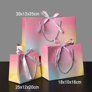 Biodegradable Custom Printed Logo Luxury Rainbow Boutique Perfumes Packaging Wedding <b>Bag</b> <b>Small</b> Jewelry <b>Paper</b> <b>Bag</b> With Handles - Product Image 3