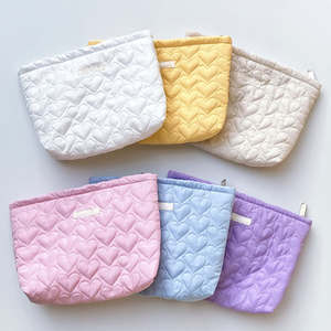 Sac de toilette <span class=keywords><strong>en</strong></span> papier matelassé pour femme, sac à cosmétiques, sac à maquillage, design personnalisé, logo imprimé, nœud floral, fermeture éclair douce - Product Image 2