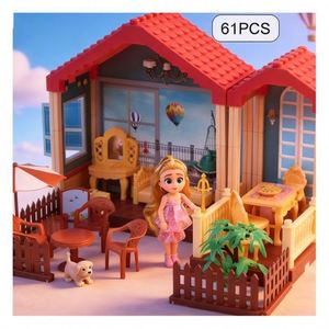 DIY Toy Miniature Plastic Doll House <b>Kits</b> for Adults Assembly Scene <b>Model</b> with Lighting Furniture Creative Home Decor - Product Image 6