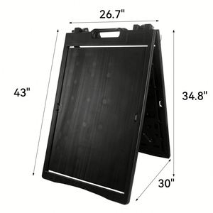 Custom Portable Foldable Plastic <b>A1</b> Sandwich Poster Double-Sided Pavement Sign Stand for Advertising - Product Image 2
