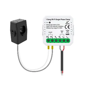 Tuya relay 220v ac single phase clamp wifi switch module with electricity statistics