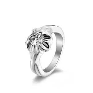Оригинальные циркониевые кольца, Фантастический цветок, циркониевое кольцо, Посеребренная форма цветка для женщин, Женское кольцо