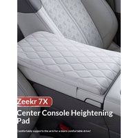 Housse de boîte d'accoudoir en cuir et coussin de rehaussement pour rangement central pour Zeekr 7X – Accessoires de modification de l'espace de rangement intérieur