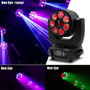 Luces Móviles de Cabeza LED 7x40w RGBW 4en1 Bee Eye 8W con Zoom Láser RGB, Efecto Wash Beam, para Escenarios, Discotecas, Clubes, Bodas y Fiestas, Tipo Mac <span class=keywords><strong>Aura</strong></span> - Product Image 3