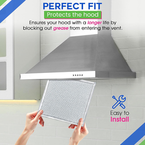 Taille personnalisée 7-5/8X5X3/32 pouces 2 paquets de filtre à <span class=keywords><strong>micro</strong></span>-<span class=keywords><strong>ondes</strong></span> en maille de papier d'aluminium de remplacement - Product Image 6