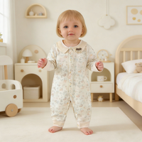 Combinaison bébé Kaka Bear 100% coton, classe A, sécurité, personnalisation OEM/ODM, respectueuse de la peau, barboteuse pour nouveau-né, boutons-pression, imprimé dessin animé