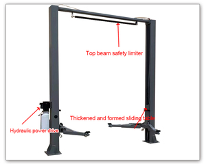 ลิฟท์ยกรถแบบสองกระบอกไฮดรอลิกสองเสาประหยัดแรงยกรถพื้นสะอาดดีไซน์แบบกรรไกรใช้ง่าย - Product Image 3