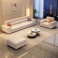 Neues Creme-Stil Sofa für den Heimgebrauch, Kleines Wohnzimmer, Kleine Einheit, Gerade Reihe Dreisitzer, Einfaches Sofa, Mietwohnung