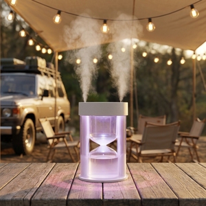 Lámpara de Niebla LED para Dormitorio, Humidificador de Aire Portátil Doble para el Hogar, Luz H2O Ultrasónica, Atomizador Eléctrico USB - Product Image 1