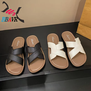 Balakon Zapatos de mujer con punta abierta de PU, impermeables, para todas las estaciones, antideslizantes, sin cordones, planos, informales, para exteriores, color blanco EVERGREEN - Product Image 3