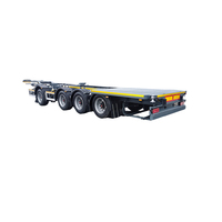 Semi-remorque porte-conteneurs squelette 4 essieux 40 pieds avec verrous torsionnels réglables, en acier haute résistance pour transport portuaire