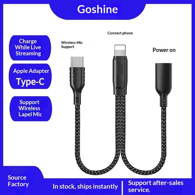 Wireless TPU & Copper Weaving Lavalier Microphone OTG Audio Cable Adapter for USB Type-C for Recording and Live Streaming