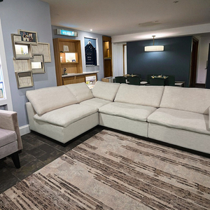 Dropshipping <span class=keywords><strong>sofa</strong></span> đám mây <span class=keywords><strong>sofa</strong></span> 3 chỗ Trắng linen vải chần sợi vòng thiết kế lông điền vào biệt thự sử dụng phòng khách đi văng - Product Image 3