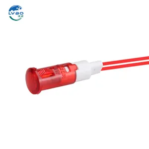 LVBO LED Lâmpada de sinalização de plástico à prova d'água para instalação de luzes indicadoras vermelho amarelo verde branco 3V-220V