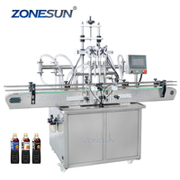 Machine de remplissage automatique multi-têtes ZONESUN ZS-YT4T-4Y pour liquides (bain de bouche, détergent, jus, huile d'olive, shampoing)