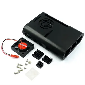 Raspberry Pi 4 Black ABS Case with cooling fan 3007+heat sink