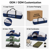 Carpa de Camping Familiar Grande para 8-12 Personas, Impermeable, Tipo Cabaña, Poliéster 190T, para Exteriores, 4 Estaciones, para Senderismo y Fiestas, OEM ODM