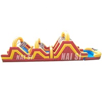 Course d'obstacles de tunnel commercial de haute qualité rebond gonflable gonflable toboggan piscine obstacles méga maison de saut pour la fête