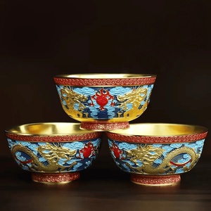 ของตกแต่งบ้านที่ทันสมัยในการขายเครื่องประดับชามชุบทองเคลือบทองแดงจำนวนมาก - Product Image 1