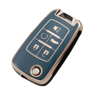 Coque de clé en TPU à bord doré WZ Factory, vente en gros, pour télécommande pliable 5 boutons Chevrolet Malibu Buick Excelle Lacrosse Encore Smart Fob 2009-2010