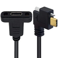 Câble USB C mâle vers USB 3.1 Type C femelle à montage sur panneau, blindage tressé, cuivre pur, verrouillage à vis unique