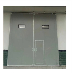 <span class=keywords><strong>Porte</strong></span> <span class=keywords><strong>coulissante</strong></span> en acier à deux panneaux de conception industrielle <span class=keywords><strong>Porte</strong></span> piétonne à section isolée pour entrepôt ou <span class=keywords><strong>garage</strong></span> terminé - Product Image 1