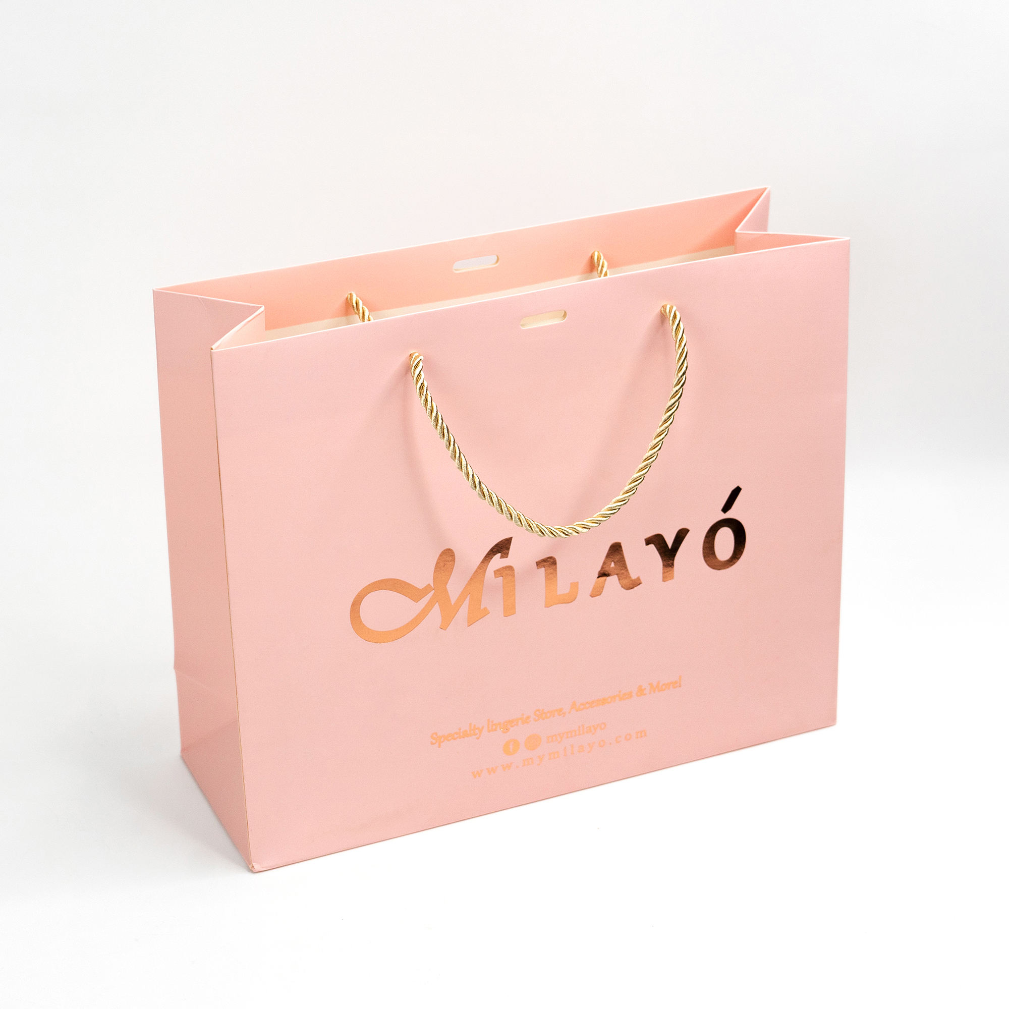 Pink bag with rose gold