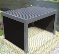 Pergola motorisée à lames orientables avec ombrage réglable et design imperméable pour usage extérieur, pergola électrique, gazebo, pergola