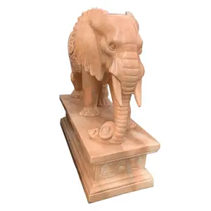 Estátua de elefante em mármore feita pelo homem, estátua de elefante pequena decorada com elefantes, estilo de vida