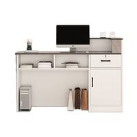 Comptoir de réception moderne en bois durable, petit bureau de caisse, table de bar d'accueil avec éclairage LED pour magasin, boutique de vêtements, entreprise, réception