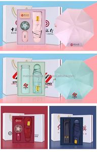 MAXFREE Summer Souvenirs Cartoon Style Paper Material Mini Fan Umbrella <b>Gift</b> Box Portable Wedding Mother's Day Promotional <b>Gift</b> - Product Image 5
