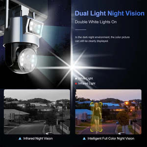 8MP ngoài trời an ninh năng lượng mặt trời PTZ CCTV Camera Home Guard ống kính kép với 4 gam Sim thẻ 4K IP Cam wifi mạng - Product Image 4