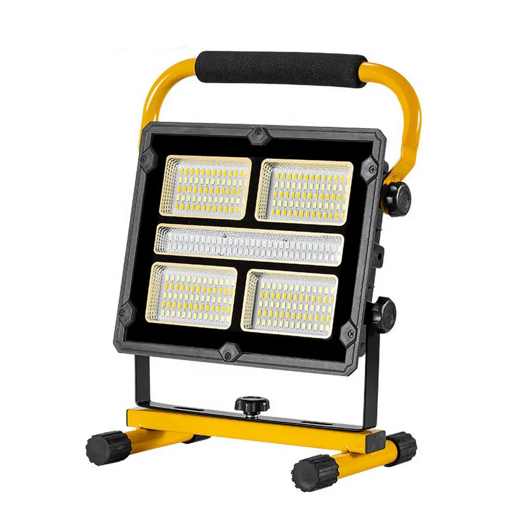 Outdoor Waterdichte Camping Draagbare Rode Blauwe Waarschuwing Noodverlichting 400 Smd Leds Oplaadbare Batterij Zonne-Energie Schijnwerper Werk