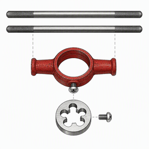Chiave per filettatura forcella bici da 25,4 mm, rossa, con attacco per filo stantuffato, a sei scanalature, per filettare il forcellino <span class=keywords><strong>anteriore</strong></span> - Product Image 4