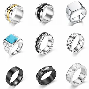 Dazgirl joyas varon black rings for men