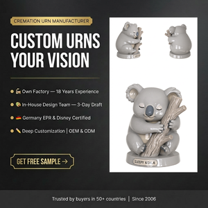 Urne funéraire personnalisée en porcelaine pour cendres d'animaux de compagnie, figurine de paresseux adulte, porte-cendres mignon en forme d'animal, souvenir de commémoration et de sympathie - Product Image 1