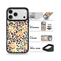 Coque de téléphone AG Feeling Black Edge avec motif léopard doré pour iPhone 17, 17 Pro Max, 16 Pro, 15, 15 Pro Max, 15 Pro, 14 Pro Max – Coque magnétique