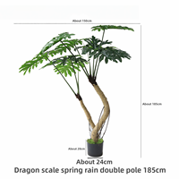 Plante verte artificielle en pot, type fougère à écailles de dragon, pour intérieur, maison, bureau, décoration d'anniversaire, plus de 200 cm