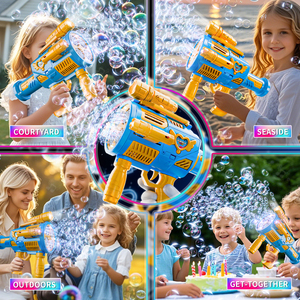 Máquina de Burbujas Portátil Recargable, Pistola de Burbujas Automática con Luces, Juguete para Niños, Ideal para Bodas, Juegos al Aire Libre y en la Playa - Product Image 6