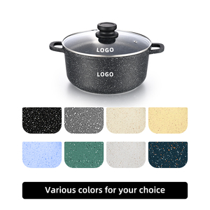 Juego de utensilios de cocina clásicos de aluminio fundido a presión de 10 piezas, duraderos, antiadherentes, aptos para horno, 20/24/28cm, <span class=keywords><strong>cazuela</strong></span> de mármol negro, 24/28cm, freír - Product Image 2