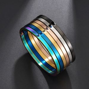 High End 18K Gold Plated <b>Men</b> Women Engraved Plain Bracelet Custom Stainless Steel Homme Cuff <b>Bangle</b> Bracelets - Product Image 2