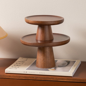 Acacia <b>Wood</b> Cake Stand with Glass Dome Vintage Footed Serving Tray Round Fruit <b>Plate</b> Display <b>Rack</b> for Home Kitchen Wedding Decor - Product Image 2