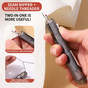 Herramienta 2 <span class=keywords><strong>en</strong></span> 1 para Enhebrar Agujas y Desgarrar Costuras, Desgarrador de Costuras Doméstico para Ropa, Costura a Mano y Manualidades DIY - Product Image 2