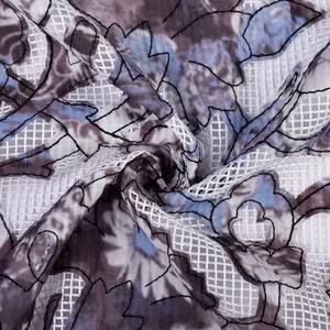 قماش جديد مطرز متعدد الألوان جاكار نايلون دانتيل للملابس